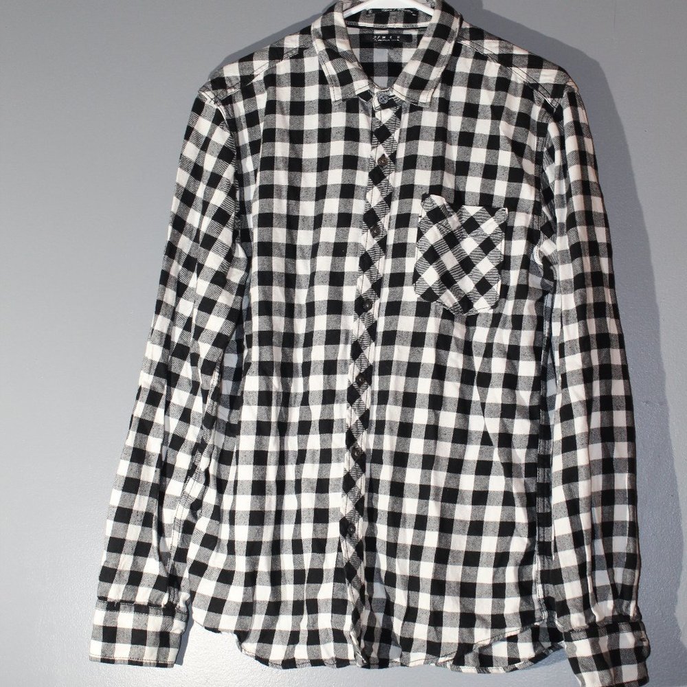 21 Men Womens Large Black and White Flannel